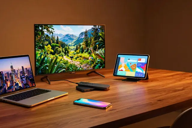 OpenTivi streaming on a smart TV, tablet, laptop and phone at once